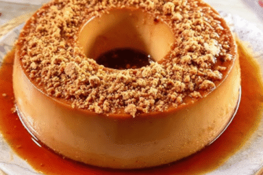 pudim de doce de leite com paçoca