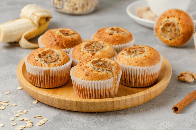 Bolinhos de banana com aveia