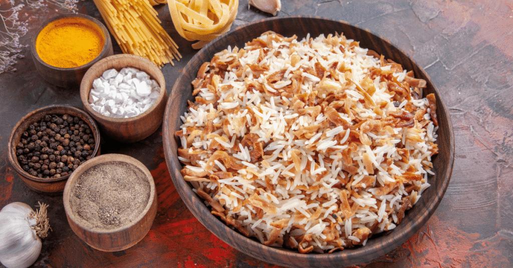 Arroz branco temperado