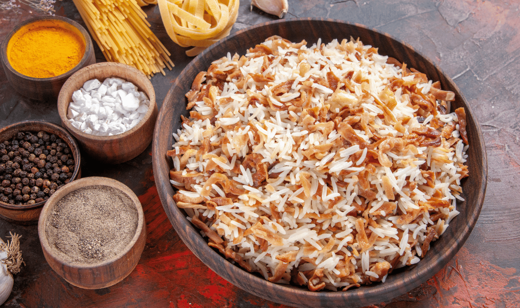 Arroz branco temperado
