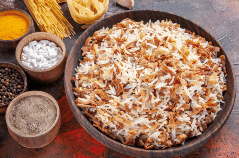 Arroz branco temperado