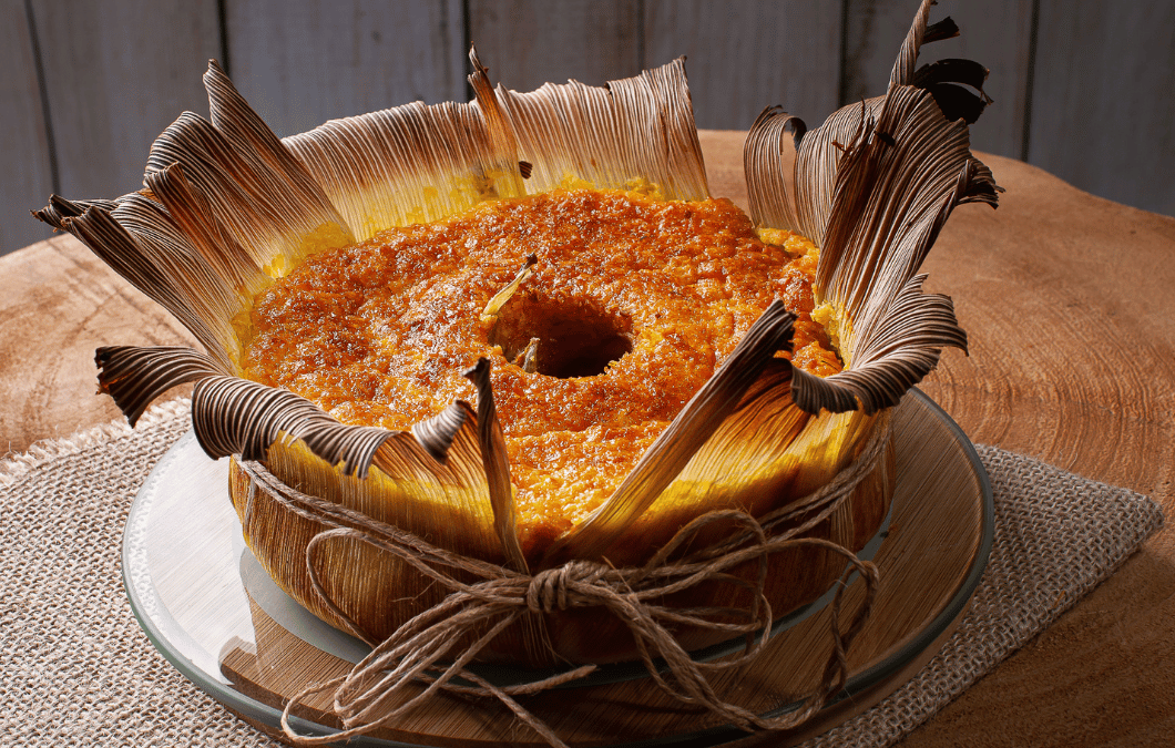 Bolo de milho na palha