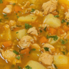Sopa de batata com frango