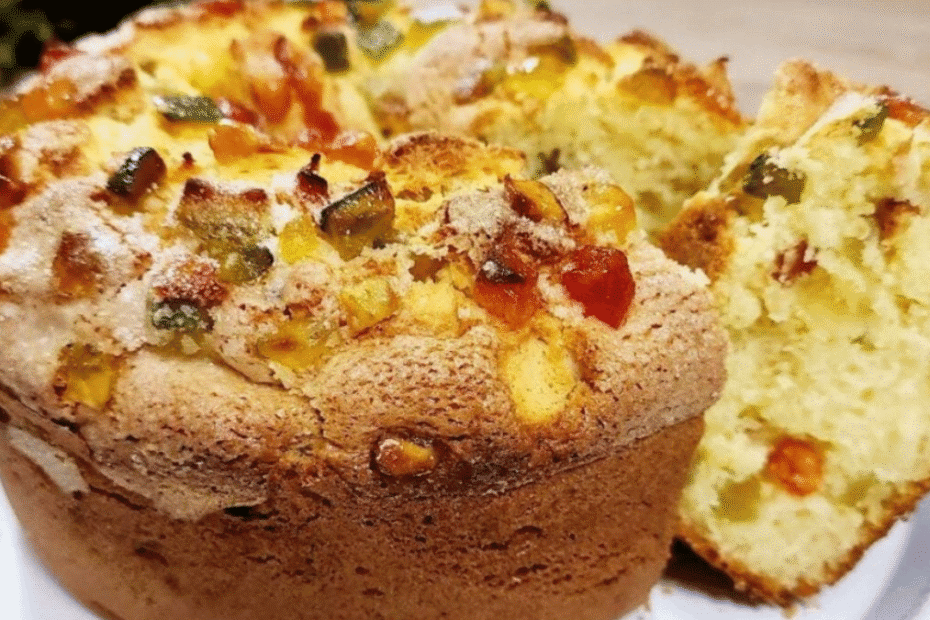 bolo de frutas fofinho decorado com frutas secas