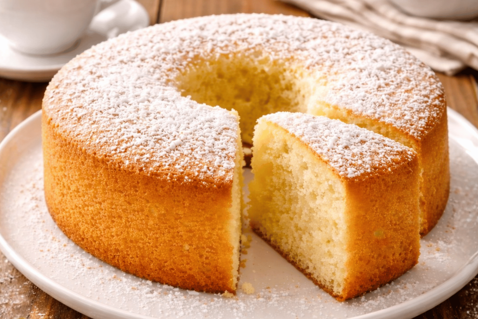 Bolo caseiro tradicional que cresce muito